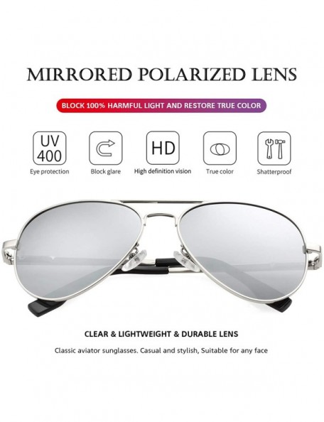 Round Polarized Aviator Sunglasses for Men Women Metal Frame 100% UV400 Protection Lens - 58mm - CM18Z7Z32MT $14.00