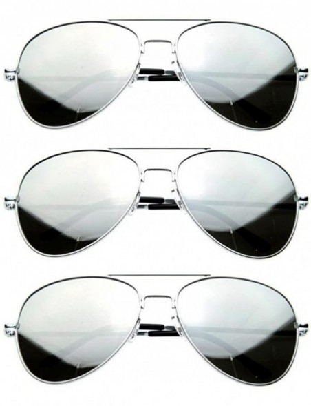 Aviator Mirror Lens Aviator Sunglasses Classic Tear Drop for Men Women (3 pack) - CK11KQKBE9H $11.13