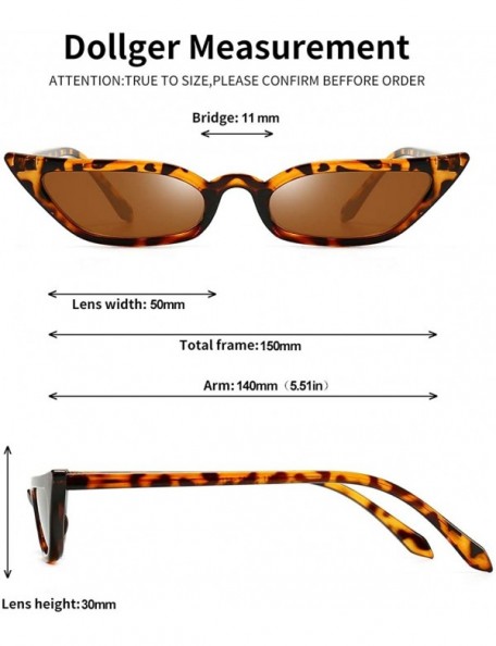 Round Small Cat Eye Sunglasses Retro Vintage Tiny Cateye Sunglasses for women - Leopard - CO1945RDO42 $10.39