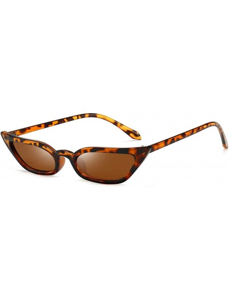 Round Small Cat Eye Sunglasses Retro Vintage Tiny Cateye Sunglasses for women - Leopard - CO1945RDO42 $10.39