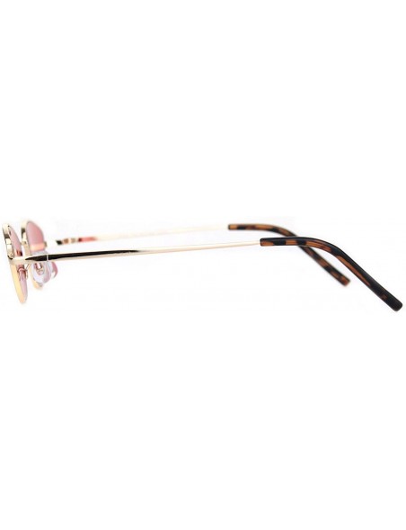 Cat Eye Womens Ironic Retro Narrow Metal Rim Cat Eye Sunglasses - Gold Red - C318NRIA5QZ $13.94