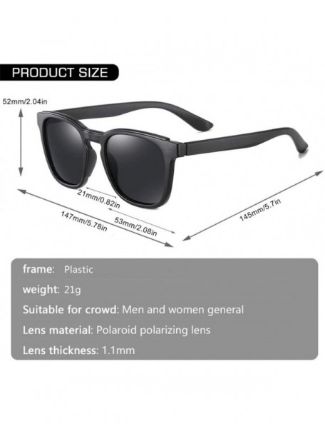 Square Square Sunglasses Men Polarized Driving Frame Travel Fishing Sunglasses Male - C4g15 - CG194ODQU52 $35.36