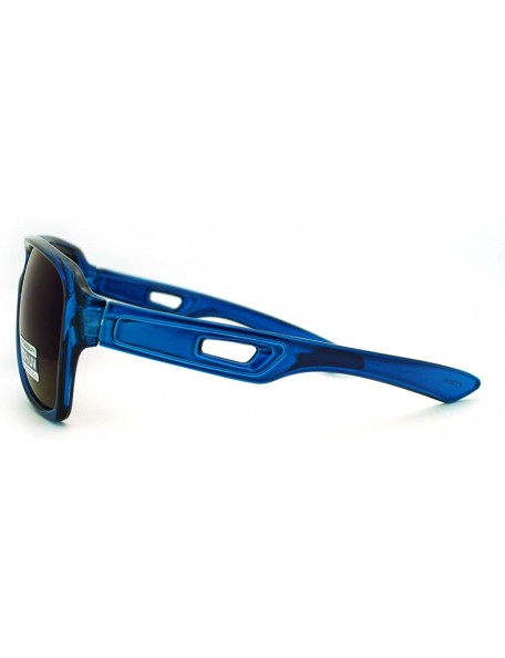 Aviator Retro Multicolor Lens Sunglasses Sporty Racer Flat Top Aviators - Blue - CM11F64GLKP $8.44