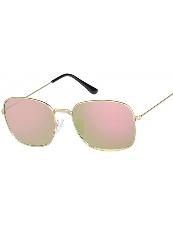 Round Fashion Pink Round Sunglasses Women Brand Designer Luxury Sun Glasses Gold Blue - Gold Pink - C218YZU7GXK $10.44