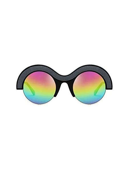 Round Sunglasses Fashion Exaggerated Personality Glasses - Red&blue - CI18XWUD8I9 $15.25