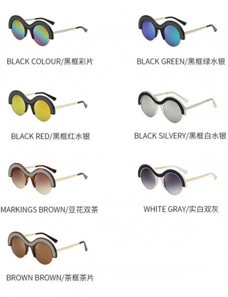 Round Sunglasses Fashion Exaggerated Personality Glasses - Red&blue - CI18XWUD8I9 $15.25