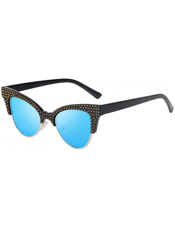 Square Sunglasses Summer Fashion Goggles Eyeglasses Glasses Eyewear - Blue - CS18QNKTYTA $10.42