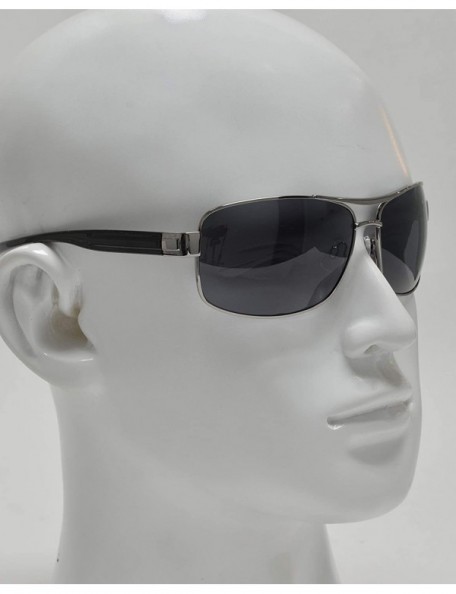 Aviator Men Oversized Aviator Sunglasses Polarized - UV 400 Protection- Classic Style - Silver + Smoke - C418GLWS8R9 $12.21