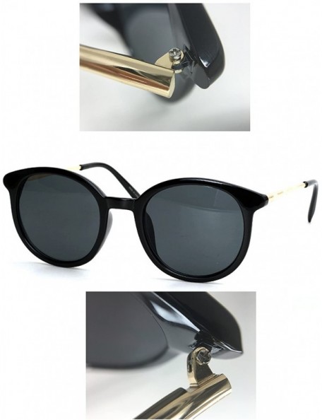 Round 97004 Oversize Cat Eye Flat Round Mirror Women Men Sunglasses - Metal Arm - CZ12JQRZJNR $16.78