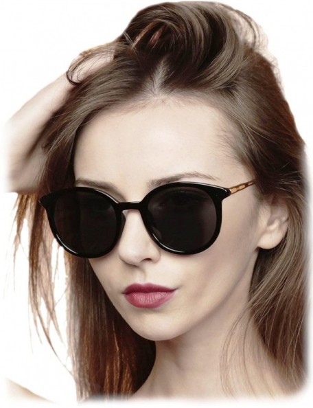 Round 97004 Oversize Cat Eye Flat Round Mirror Women Men Sunglasses - Metal Arm - CZ12JQRZJNR $16.78