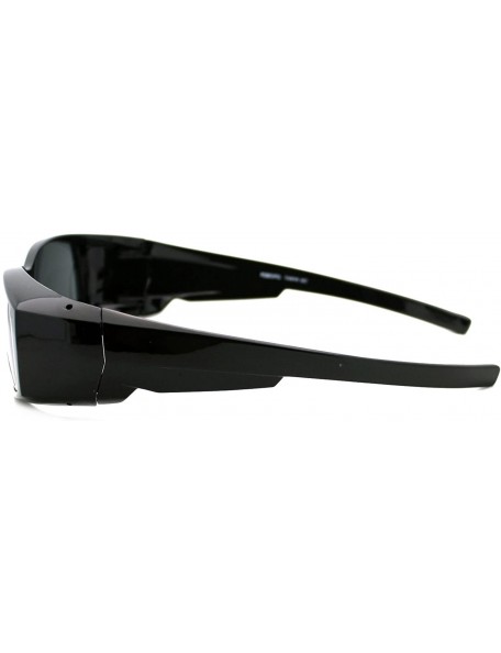 Rectangular Polarized Lens Fit Over Glasses Sunglasses Light Plastic Rectangle Frame - Black - C318959D8QZ $9.92