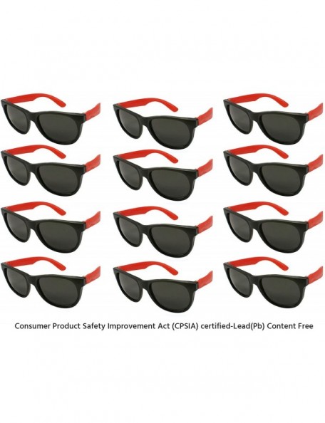 Sport 12 Pack 80's Style Neon Party Sunglasses Adult/Kid Size with CPSIA certified-Lead(Pb) Content Free - C6129IDIGW5 $12.63