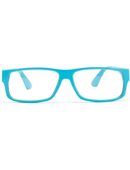 Square "Kayden" Retro Unisex Plastic Fashion Clear Lens Glasses - Aqua Blue - CJ11JJYQY5F $10.34