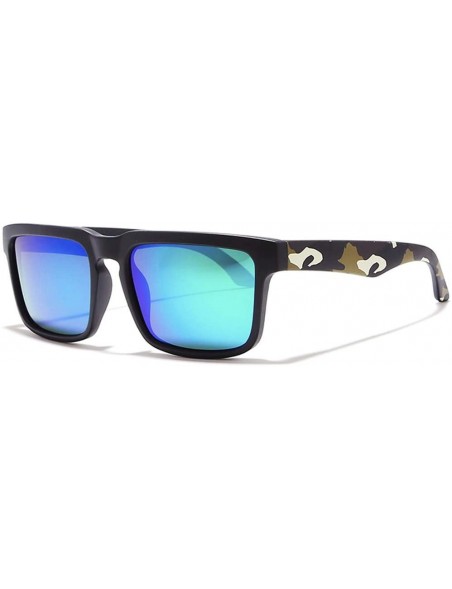 Square Eye-Catching Function Polarized Sunglasses for Men Matte Black Frame Fit Skull Zipper Case C12 - CM194OIGUHU $25.20