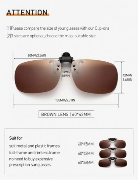 Oversized Polarized Clip On Sunglasses Over Prescription Glasses for Men Women Shades for Glasses - 1pcs-brown - CW18QHWCQ6C ...