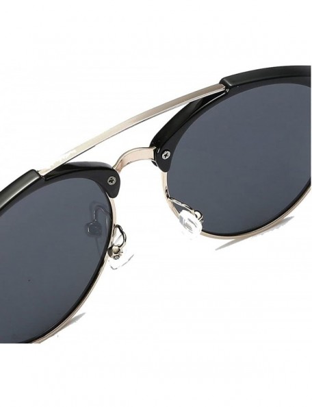 Round Unique round Polarized Sunglasses Men Women Fashion Driving Sunglasses Vintage - Black/Silver - C81855EX95Y $10.39