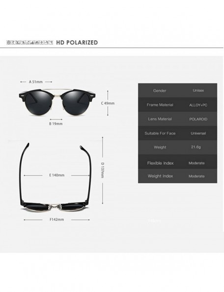 Round Unique round Polarized Sunglasses Men Women Fashion Driving Sunglasses Vintage - Black/Silver - C81855EX95Y $10.39