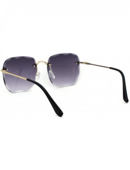 Rectangular Womens Expose Bevel Lens Rectangular Butterfly Sunglasses - Gold Smoke - CT18WX6HZ2H $11.76