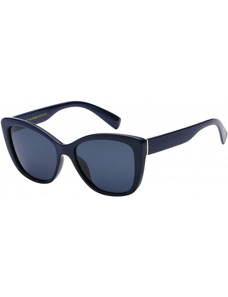 Wayfarer Polarized Woman's Classic Jackie-O Cat Eye Retro Fashion Sunglasses - Navy Blue - Polarized Blue - CH18ED295G2 $9.57