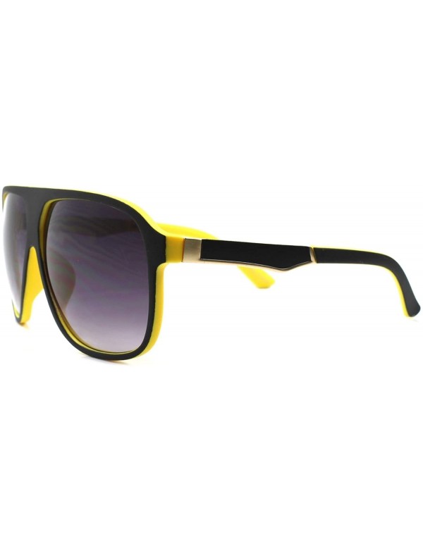 Oversized Large Oversized Retro Stylish Mens Womens Classic Square Sunglasses - Black & Yellow - CT189REKE3K $10.96