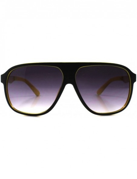 Oversized Large Oversized Retro Stylish Mens Womens Classic Square Sunglasses - Black & Yellow - CT189REKE3K $10.96