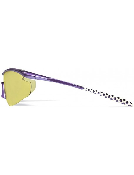 Sport Zeta Purple Running Sunglasses with ZEISS P2140 Yellow Tri-flection Lenses - CG18KM8I738 $19.57