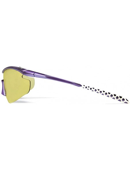 Sport Zeta Purple Running Sunglasses with ZEISS P2140 Yellow Tri-flection Lenses - CG18KM8I738 $19.57