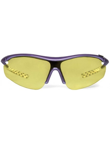 Sport Zeta Purple Running Sunglasses with ZEISS P2140 Yellow Tri-flection Lenses - CG18KM8I738 $19.57