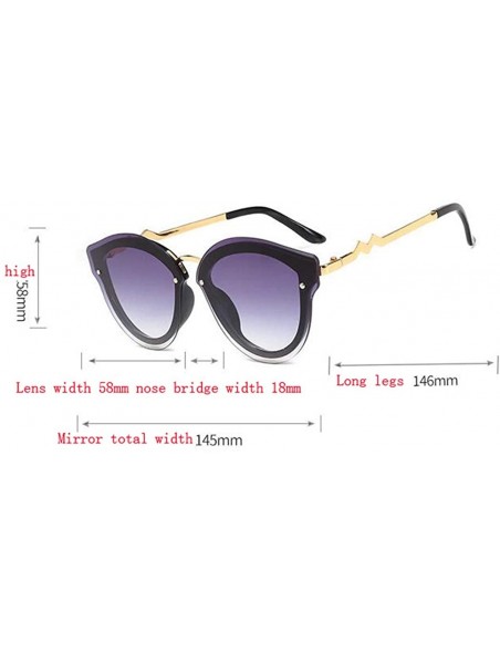 Aviator Women's Fashion Sunglasses- Cat Eyes Sunglasses Pilots Frameless Gradient Sunglasses - A - CL18RTSW0LC $45.02