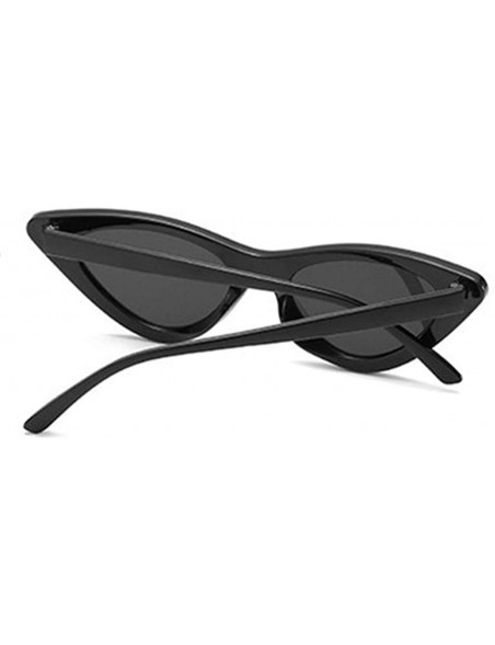 Goggle Women Girls Summer UV Protection Cat Eyes Sunglasses Mirrored Flat Lenses Eyeglasses - Black - CU18RKWX9MD $8.89