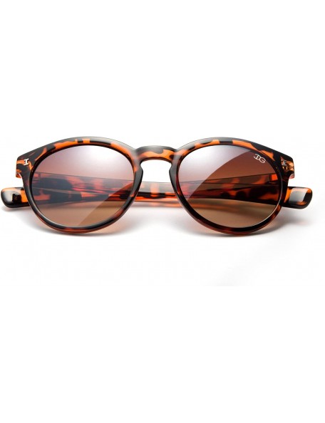 Round "Sunrise" Round Glasses with UV400 Gradient Lenses Fashion Sunglasses - Tortoise - C812NDTYAFI $9.90