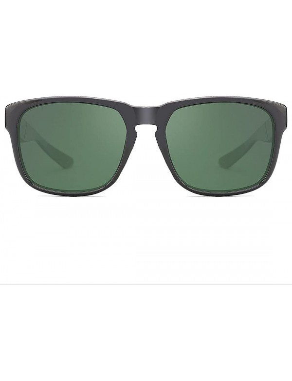 Rectangular Classic Rectangular Polarized Sunglasses Retro Driving Eyewear 100% UV Blocking - Green - C018C0KOCAT $8.77