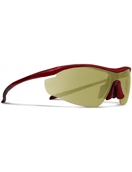 Sport Zeta Red Tennis Sunglasses with ZEISS P310 Green Tri-flection Lenses - CI18KMMHA3Z $20.00