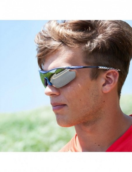 Sport Zeta Red Tennis Sunglasses with ZEISS P310 Green Tri-flection Lenses - CI18KMMHA3Z $20.00