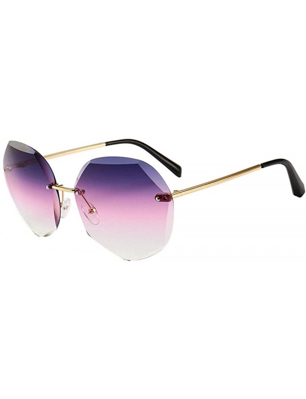 Square Women Hipster Polygon Shape Sunglasses Thin Metal Frame Sun Glasses - 4002 Gradient Purple - CI18W0E5LII $9.63