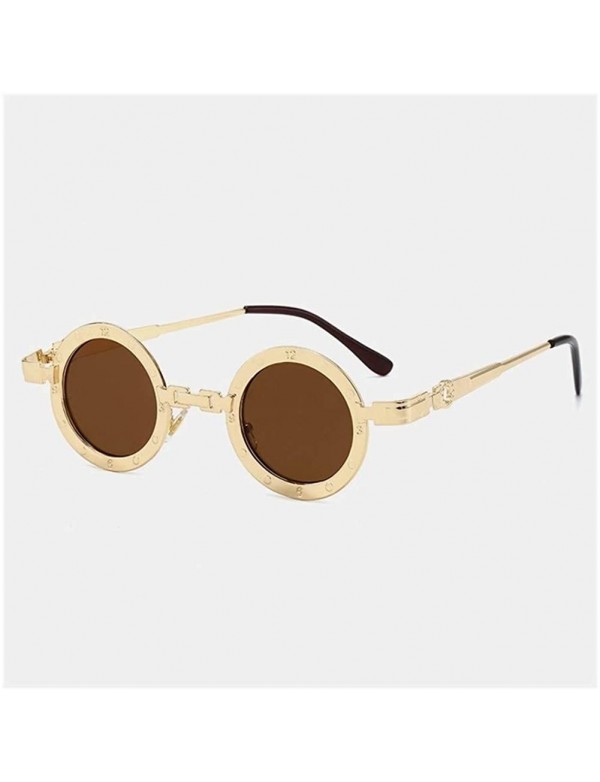 Round Steam Punk Sunglasses for Men and Women Retro Round Hollow Legs Sun Glasses - C5 Gold Brown - C21986K8K09 $9.92