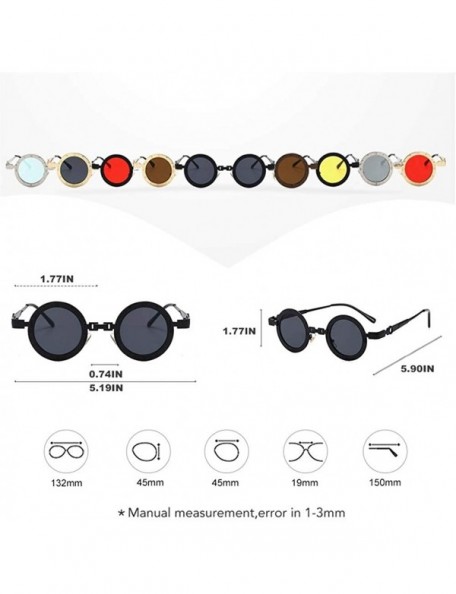 Round Steam Punk Sunglasses for Men and Women Retro Round Hollow Legs Sun Glasses - C5 Gold Brown - C21986K8K09 $9.92