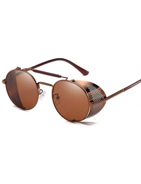 Aviator Vintage Steampunk Sunglasses Men Women Alloy Metal Frame Black Black - Gold Black - CV18XDUEY2T $12.64