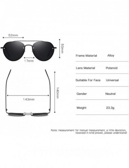 Semi-rimless Ultra Lightweight Rectangular HD Polarized Sunglasses UV400 Protection for Men Women - C - C3197AZ7YYO $12.08