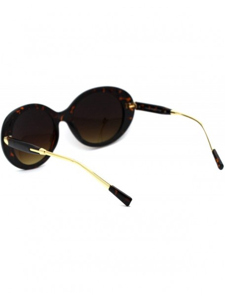 Oval Womens Thick Plastic Oval Round Mod Designer Sunglasses - Tortoise Brown - CK18WCCQ8OD $13.33