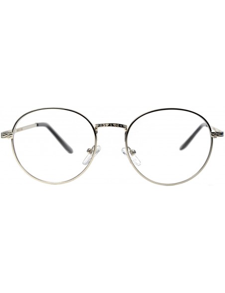 Round Women's Men's Round Clear Lens Glasses Metal Premium - 070_silver - CV1875I5LEN $9.97