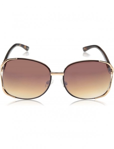 Rectangular Women's 453SP Rectangular Vented Sunglassess with 100% UV Protection - 58 mm - Rose Gold/ Brown - CS180Z3X9GH $24.26