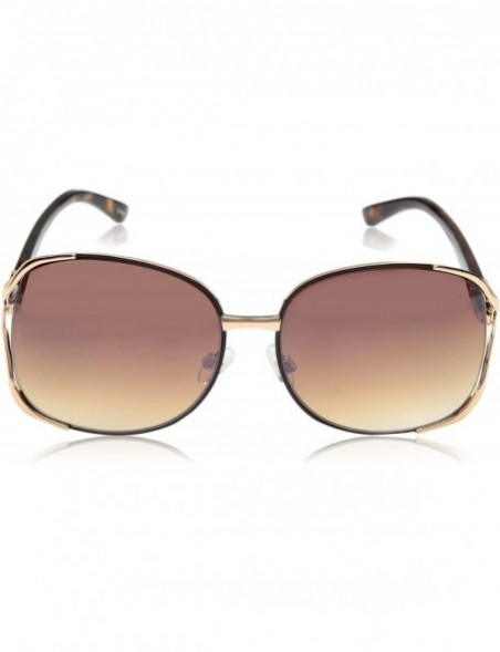 Rectangular Women's 453SP Rectangular Vented Sunglassess with 100% UV Protection - 58 mm - Rose Gold/ Brown - CS180Z3X9GH $24.26