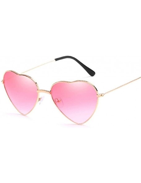 Cat Eye Retro Cat Eye Heart Sunglasses Women Metal Frame Mirror UV400 Sun Glasses Female Brand Designer Vintage - CI198U3YAEH...