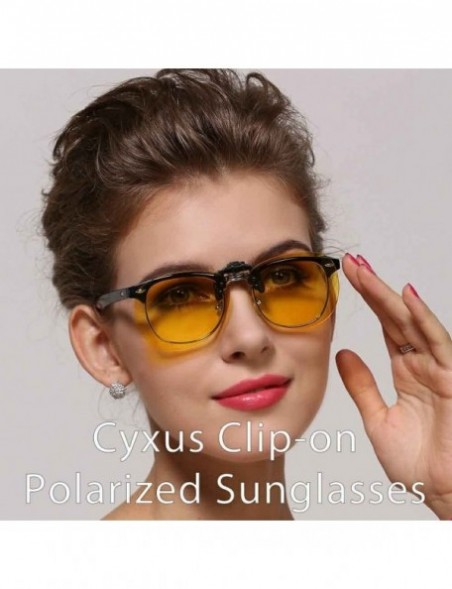 Rectangular Clip On Polarized Sunglasses [Blocking UV] Classic Sun Glasses for Men/Women - 1200y04 - CE12BSJGYA7 $8.95