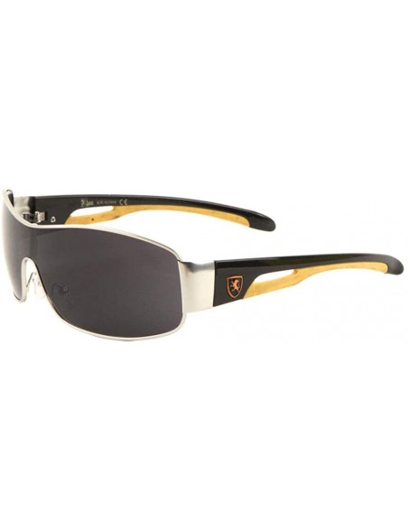 Shield Wide Curved One Piece Shield Lens Sports Temple Sunglasses - Orange - CK199D6ED0E $18.92