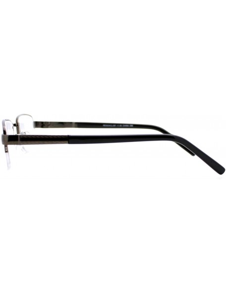 Rectangular Reading Glasses Magnified Lens Half Rim Rectangular Spring Hinge - Gunmetal - CY18803KCGA $8.26