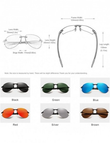 Oversized 2020 Men's rimless sunglasses rimless sunglasses for women - Green G15 - CV1982Z5HHU $25.16