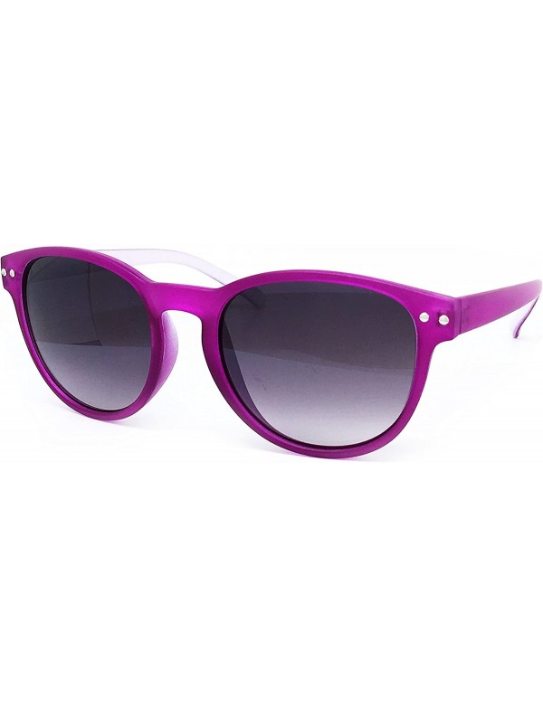 Oversized 7143-1 Candy Horned Rim Matte Finish Flash Retro Funky Sunglasses - Candy Purple - C118R73WHD7 $13.21