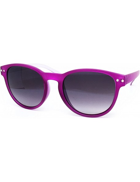 Oversized 7143-1 Candy Horned Rim Matte Finish Flash Retro Funky Sunglasses - Candy Purple - C118R73WHD7 $13.21